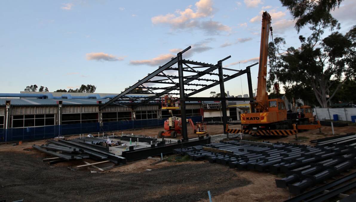 TAKING SHAPE: Constriction started this week on a new building for a pool at Wangaratta Indoor Sports and Aquatic Centre. Picture: SHANA MORGAN