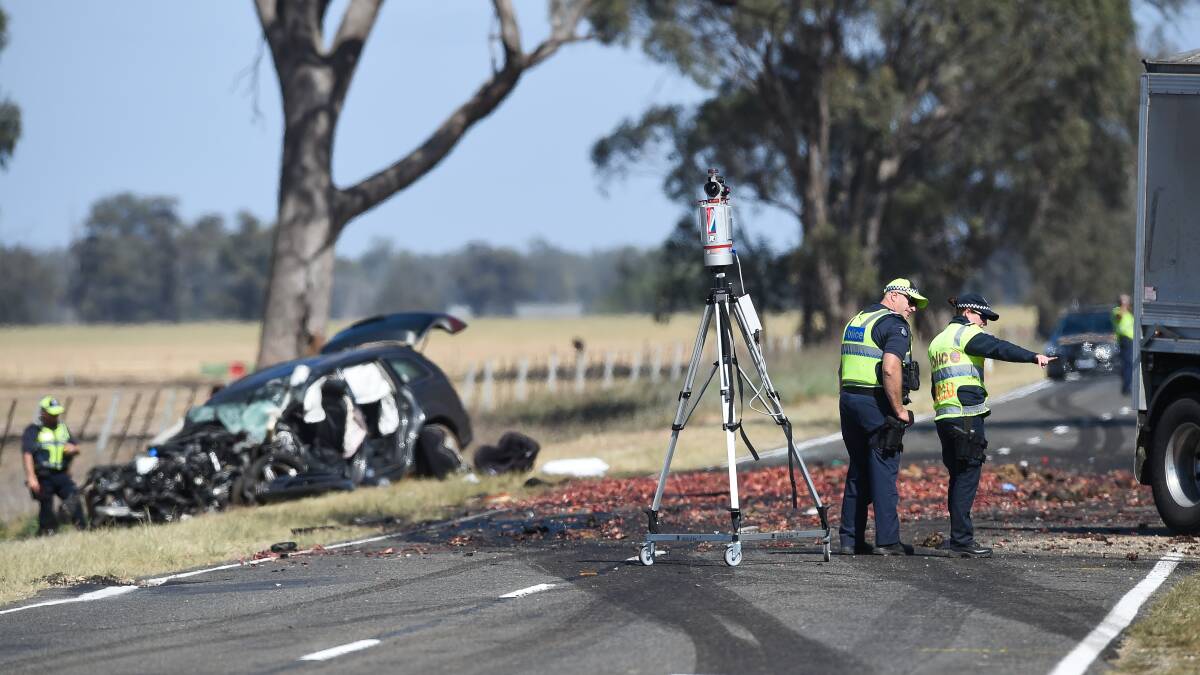  The fatal crash on the Murray Valley Highway at Brimin on November 2.