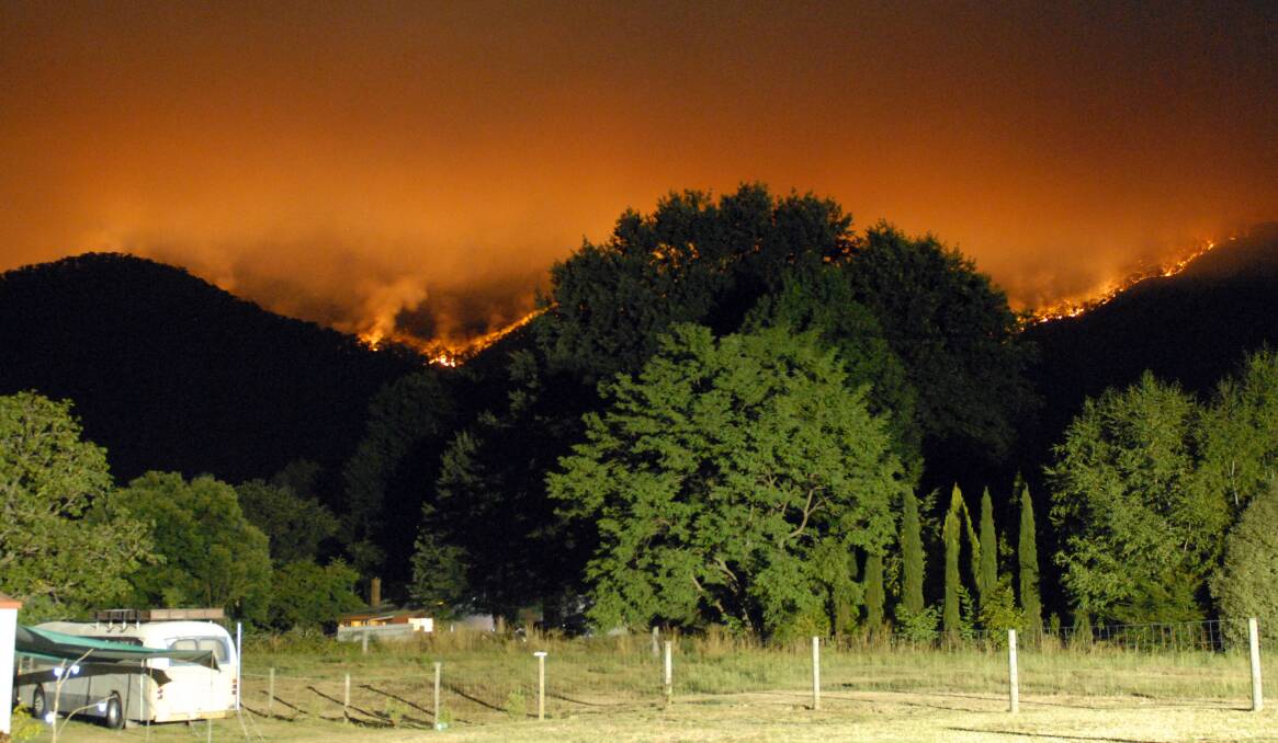 FIRE DANGER: The major Harrietville fire of 2013.