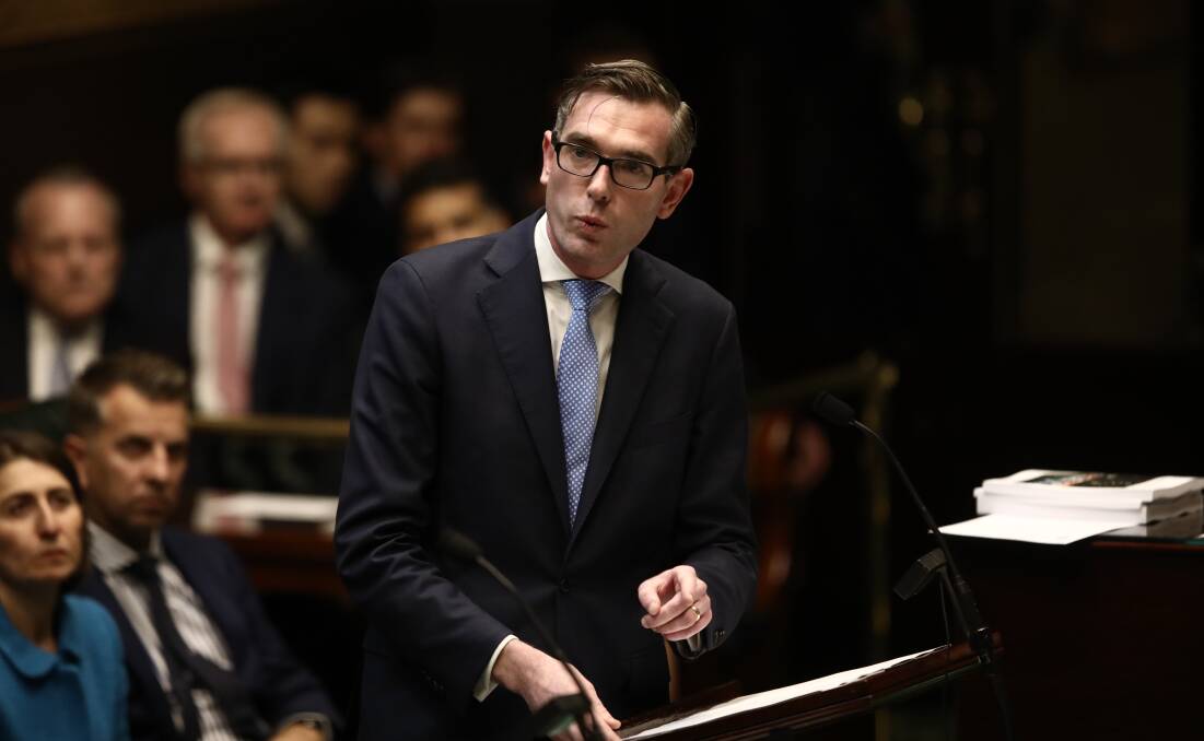 BUDGET: Treasurer Dominic Perrottet in NSW Parliament on Tuesday. Picture: DOMINIC LORRIMER