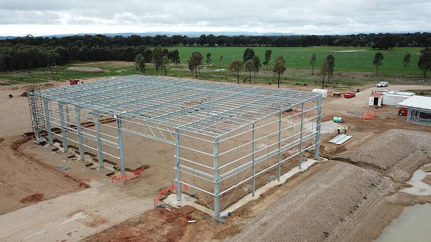 SOON TO BE FINISHED: The Wangaratta organics processing plant under construction.