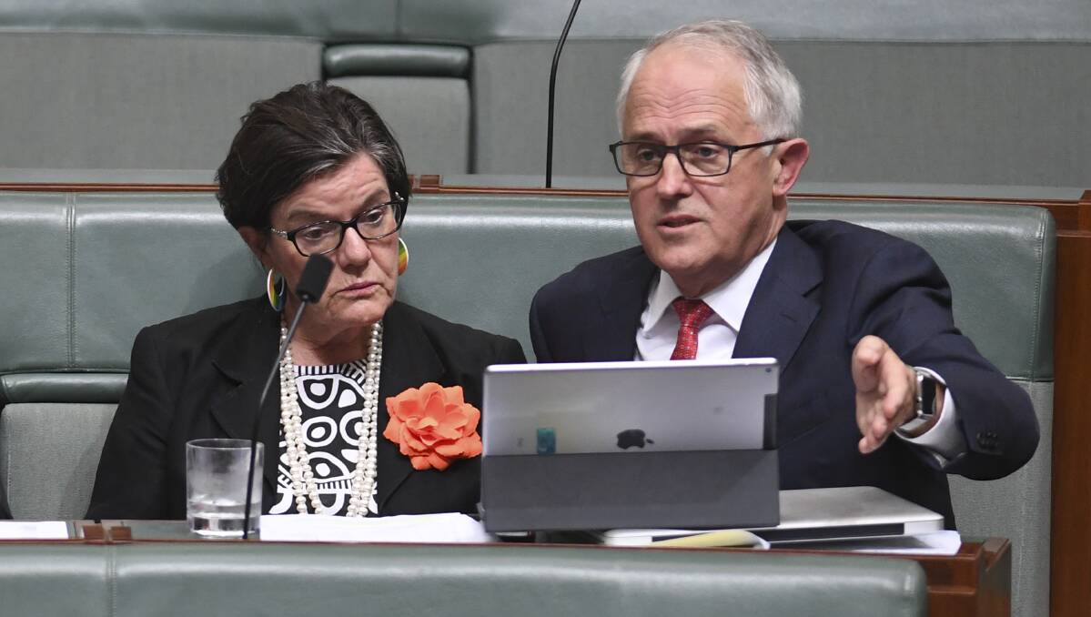 Indi MP Cathy McGowan and Prime Minister Malcolm Turnbull.
