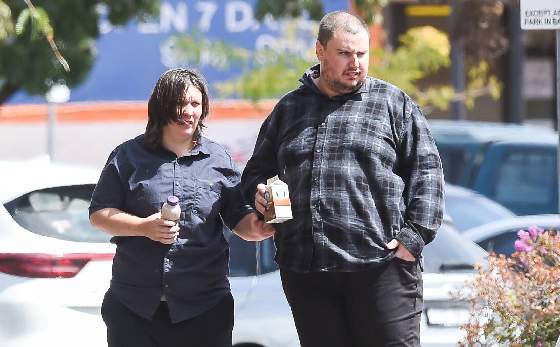 GUILTY: Kimberley Cramp and Alexander Trewin outside Wodonga court this week. They did not show any emotion as details of their crimes or victim impact statements were read aloud during their plea hearing.