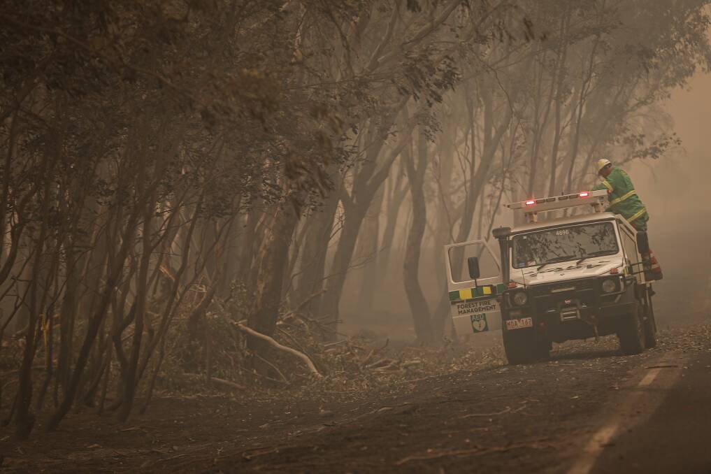 BIG CLEAN-UP: Forest Fire Management started the big job to clear the roads in January during the bushfires, but the repair process is still going four months later, now in collaboration with Regional Roads Victoria.
