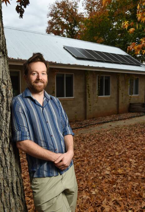 SMART AT HOME: Chris McGorlick is happy with the solar panels on the roof of his Yackandandah home.