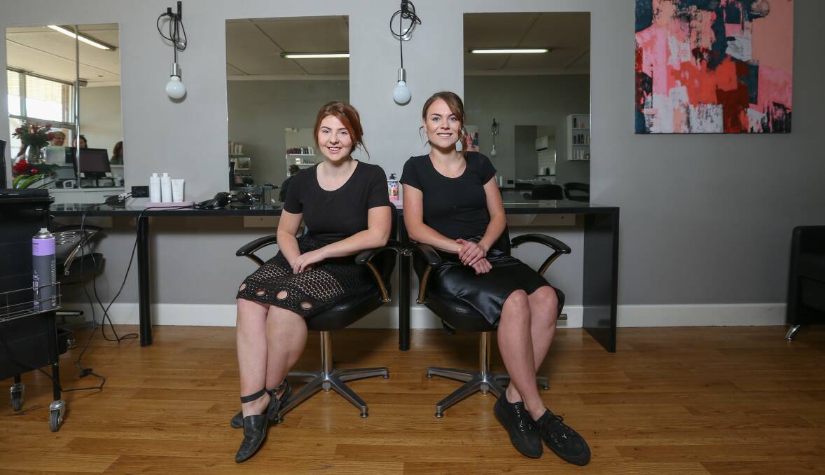 IMPORTANT CHATS: Lavish Hair and Beauty hairdressers Carly Roberts and Micaela Larkings sometimes talk to clients about domestic violence. Picture: TARA TREWHELLA