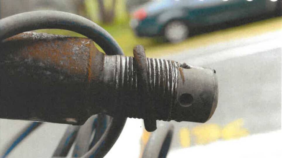 EVIDENCE: The tow eye coupling, which had connected the truck and trailer.