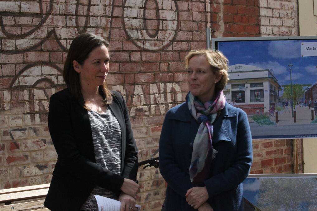 EXCITING PLANS: Northern Victoria MLC Jaclyn Symes and Mayor Jenny O’Connor in Chiltern on Friday for the funding annoucement. Picture: SHANA MORGAN