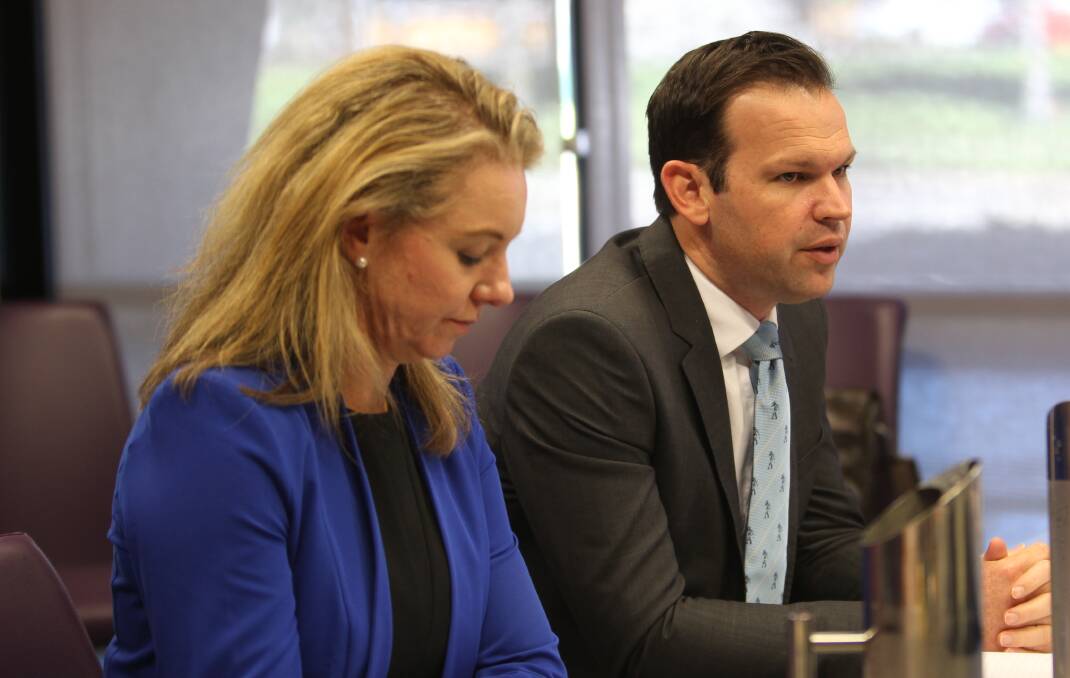 HOLDING FIRM: Senators Bridget McKenzie and Matt Canavan - in Wodonga on Thursday - believed gas, renewable energy and coal power combined was the answer to energy issues. Picture: SHANA MORGAN
