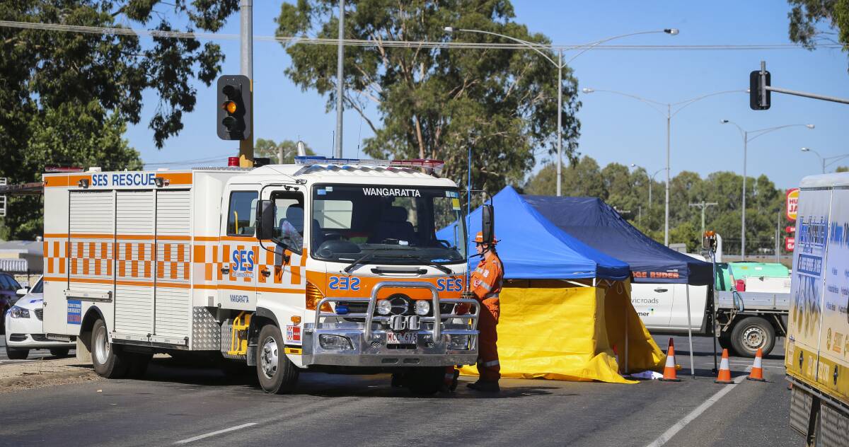 DEVASTATING SCENE: The tragic fatality occurred at traffic lights, at the intersection of Ryley and Warby streets in Wangaratta in January 2017.