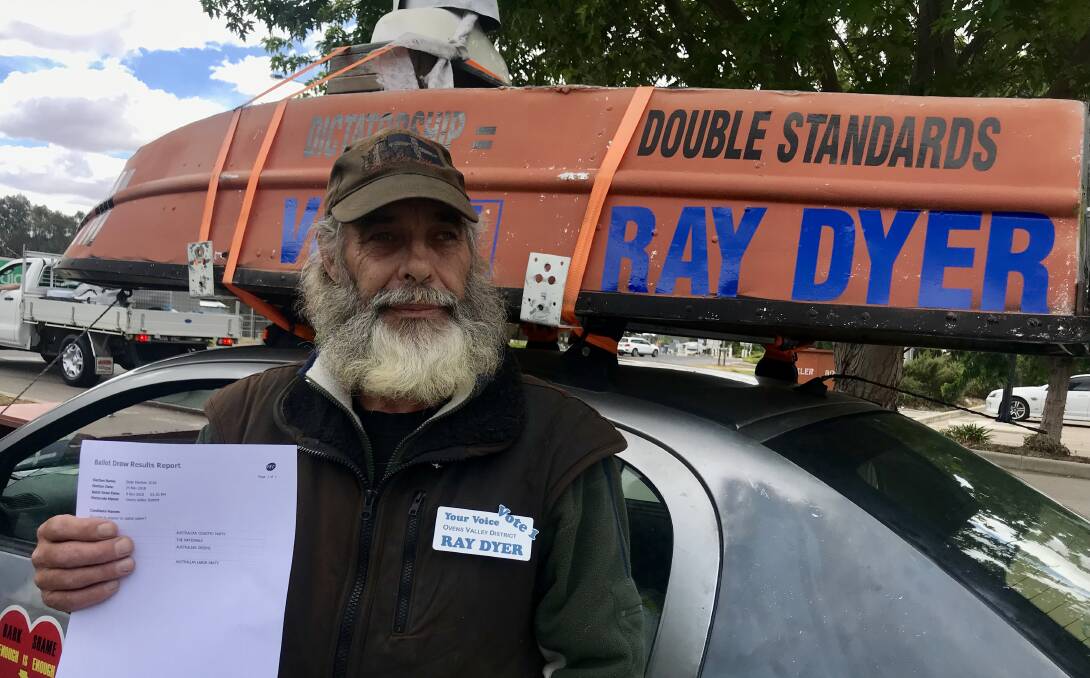 NUMBER ONE: Independent Ray Dyer will be at the top of Ovens Valley ballot papers. Early voting in the Victorian election will commence on Monday. Picture: SHANA MORGAN