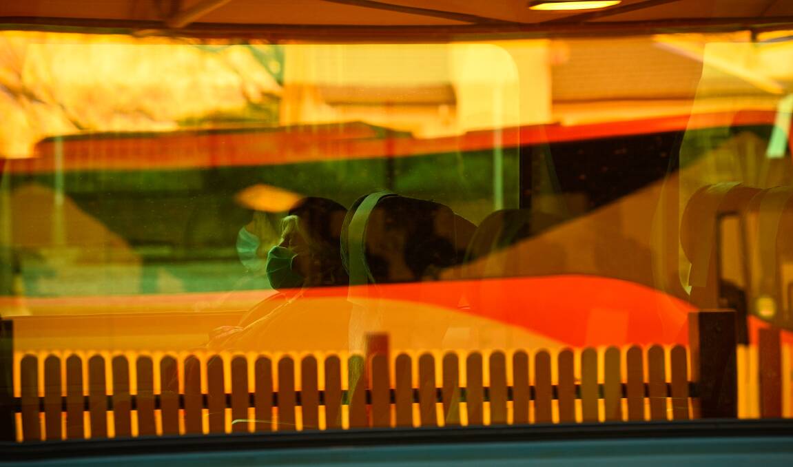 TRICKY TRAVEL: A woman sleeps on a train arriving at Albury on Tuesday morning. Picture: MARK JESSER