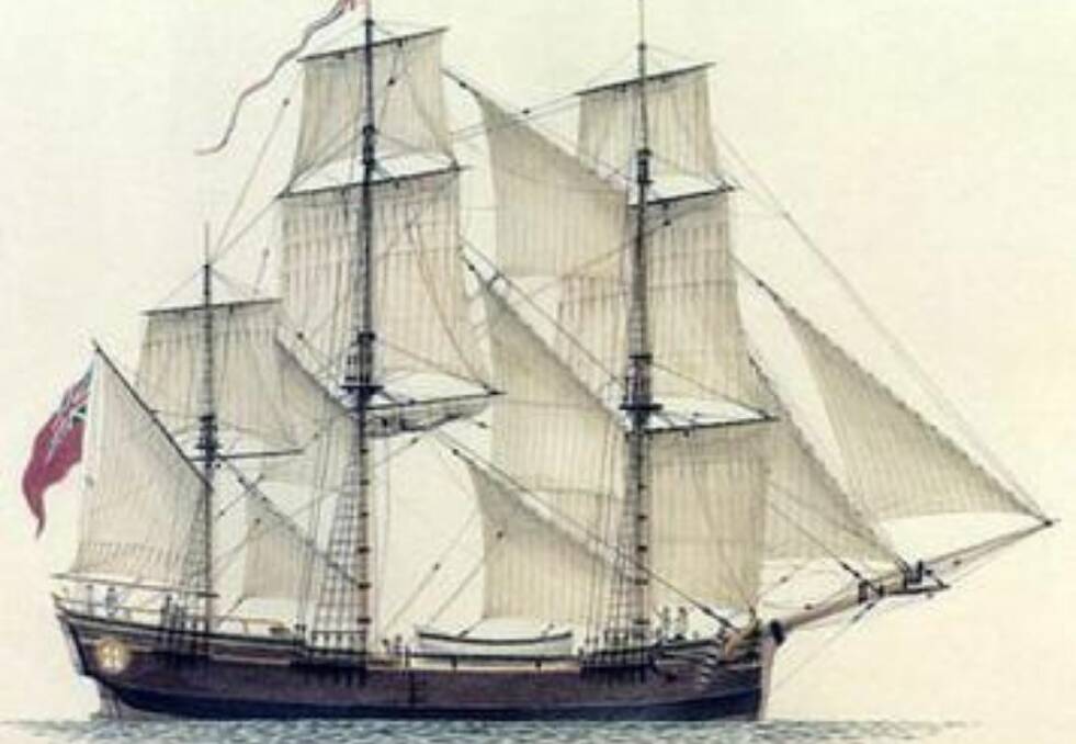 TRANSPORTATION TO AUSTRALIA: An artist's impression of The Scarborough, 1782, the ship on which Andrew Gooding and Lydia Munroe met.