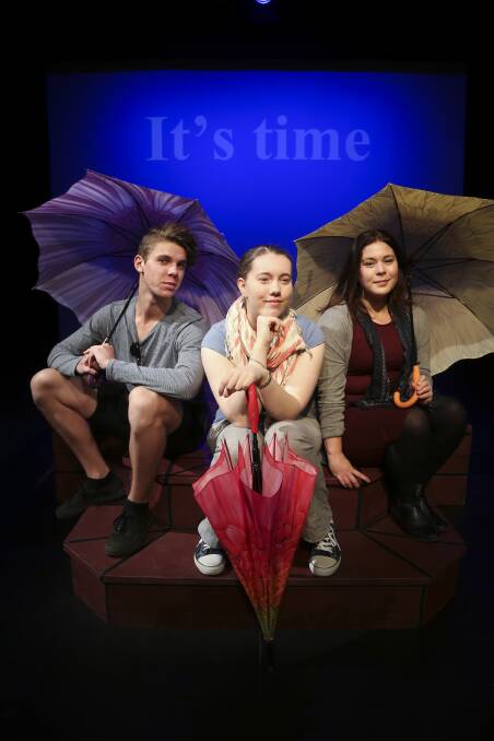 MARK MY WORD: Studio ensemble members Matt Davidson, Sarah Maloney and Clancy Hauser perform in At The Hip, which plays until November 19.