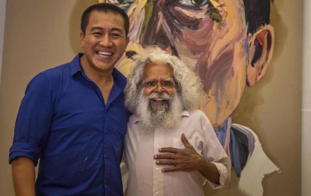 ALL SMILES: Anh Do with actor Jack Charles, one of his Brush with Fame subjects. Do will perform his stage show in Albury in November.