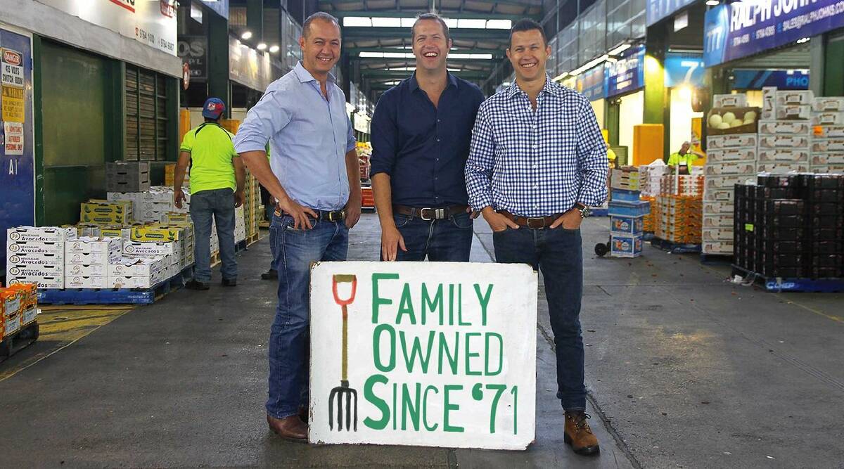 FAMILY: The three Harris brothers, Luke, Angus and Tristan are co-chief executives of the grocer business.