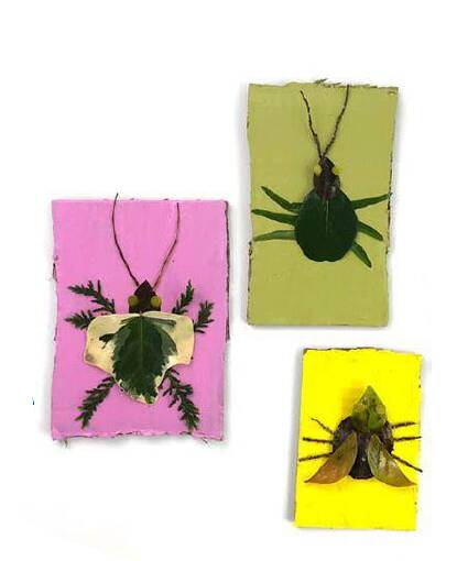 These insect lookalikes have been made from leaves and twigs.