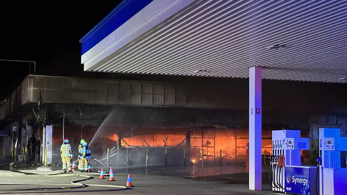 The Coolac service centre went up in flames on September 5. Picture by NSW RFS South West Slopes Zone