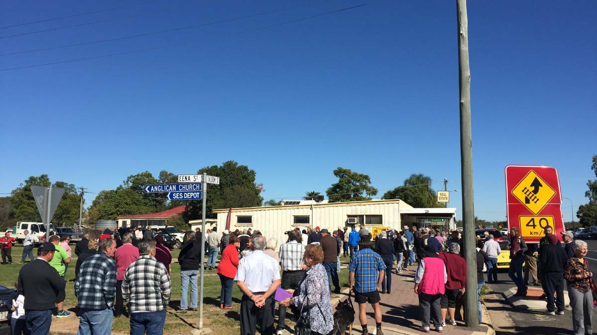 Yelarbon residents showed up in force to see a number of shops go up for auction on Saturday.
