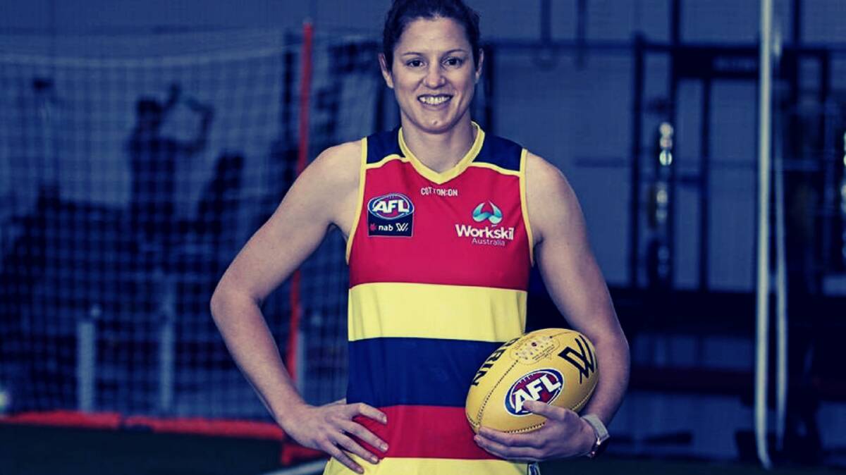 Wodonga export Jess Foley had a fine career in basketball, representing Australia, before switching sports and becoming a premiership player at Adelaide last year. Picture: ADELAIDE FC