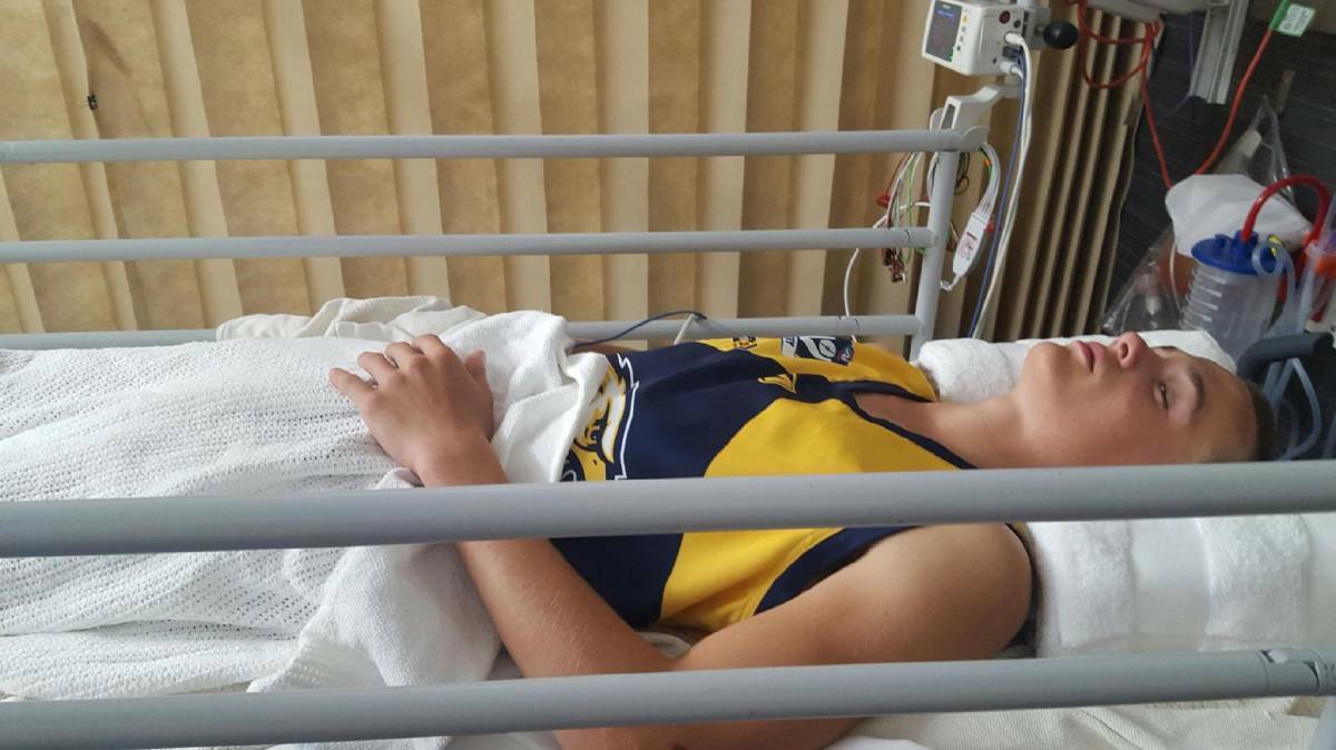 Corey Garner, 14, suffered suspected spinal injuries during a football match for Echuca United on Saturday.