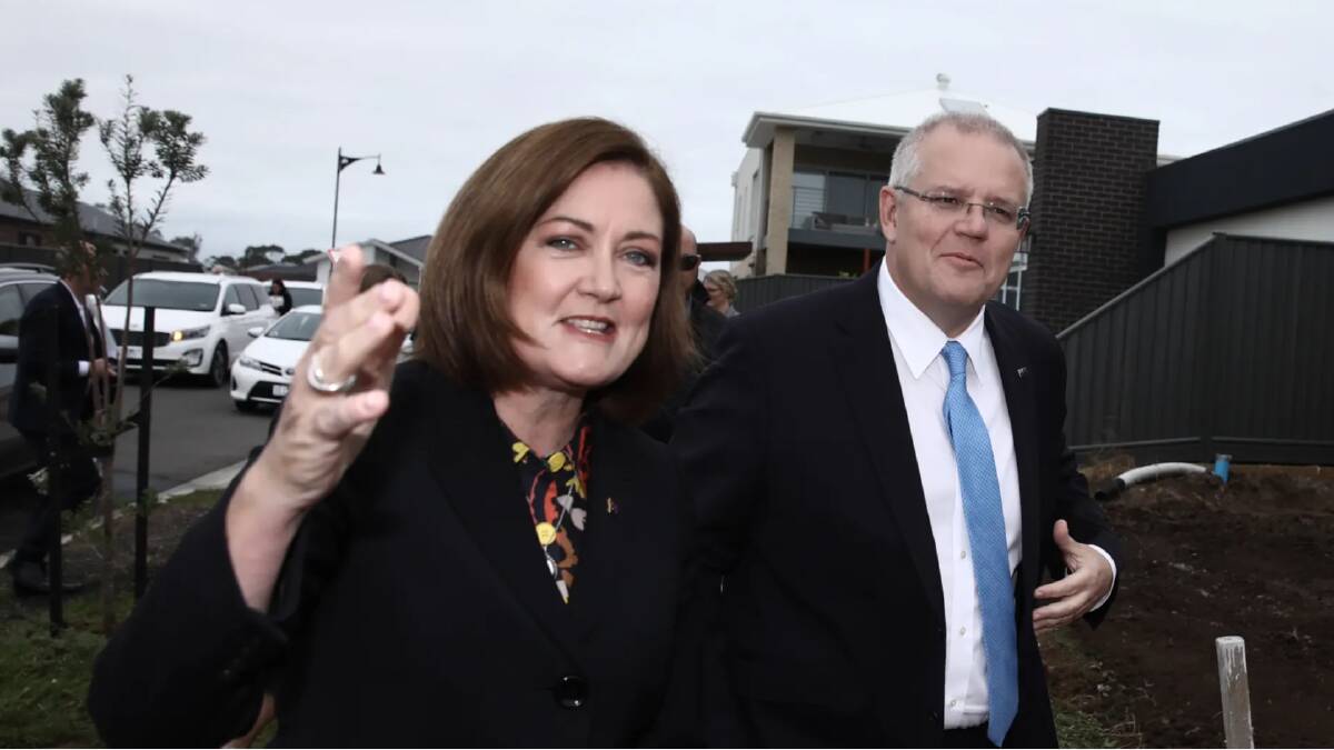 Mates: Prime Minister Scott Morrison and Senate hopeful Sarah Henderson. Photo: Dominic Lorrimer