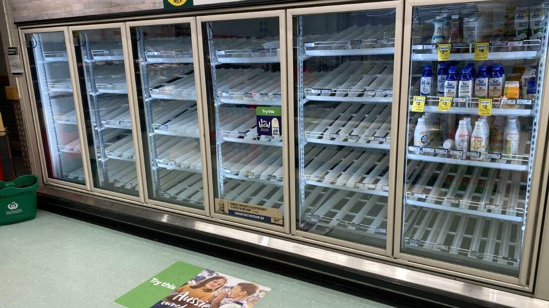 The dairy fridge at a Woolworths in Beaudesert, Queensland. Photo: Larraine Sathicq