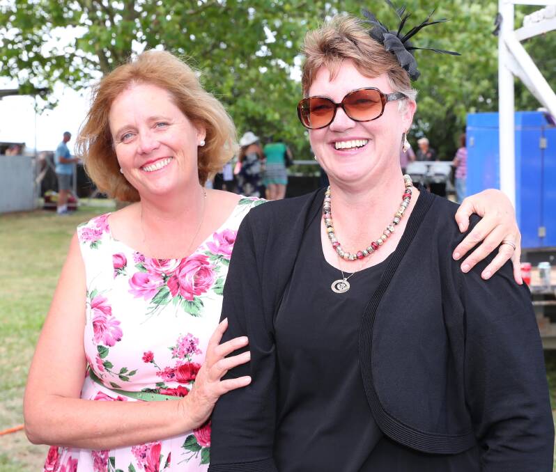 PARLIAMENT HOPEFUL: Snowy Valley's councillor Julia Ham pictured left with best friend Bernadette Vogan at this year's Tumbarumba Cup.
