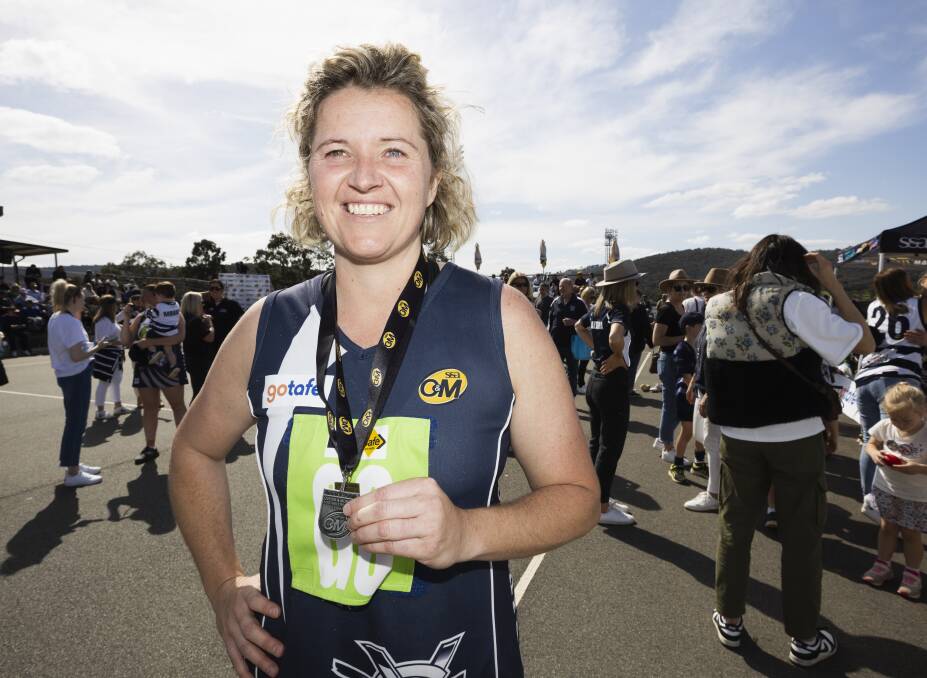 Yarrawonga playing co-coach Bridget Cassar was awarded most valuable player in the Pigeons' premiership victory against the Magpies, in what was the star goal shooter's 250th O and M A-grade netball game. Picture by Ash Smith