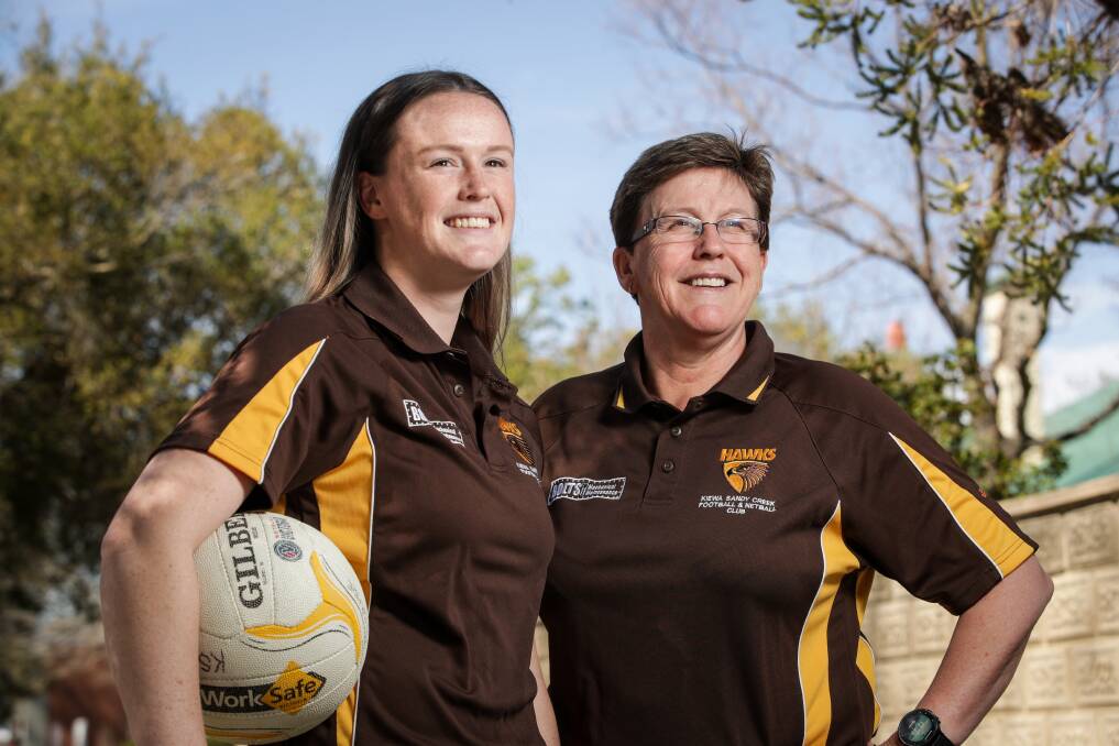 Hawks' coach Kath Evans with daughter Bec