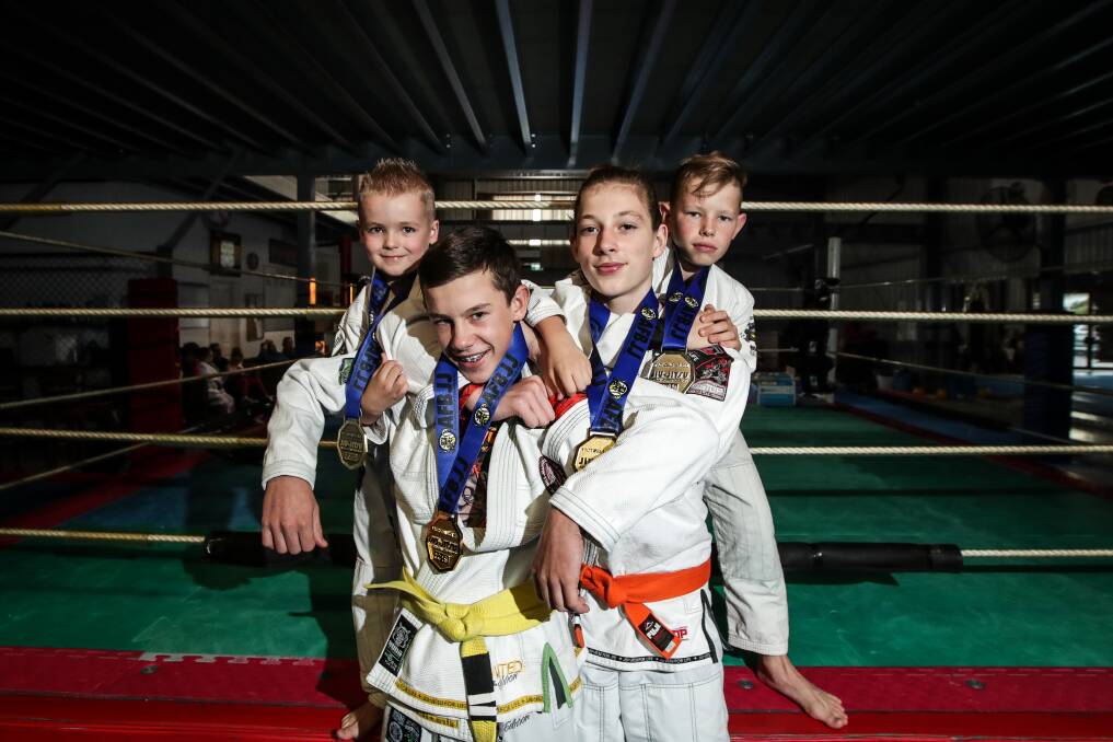 CHAMPIONS: The Borders Saxon Haines, Braydan Godde, Ryden Forsyth and Jaymz Godde all posted impressive results at the Victorian championships held in Melbourne. Picture: JAMES WILTSHIRE