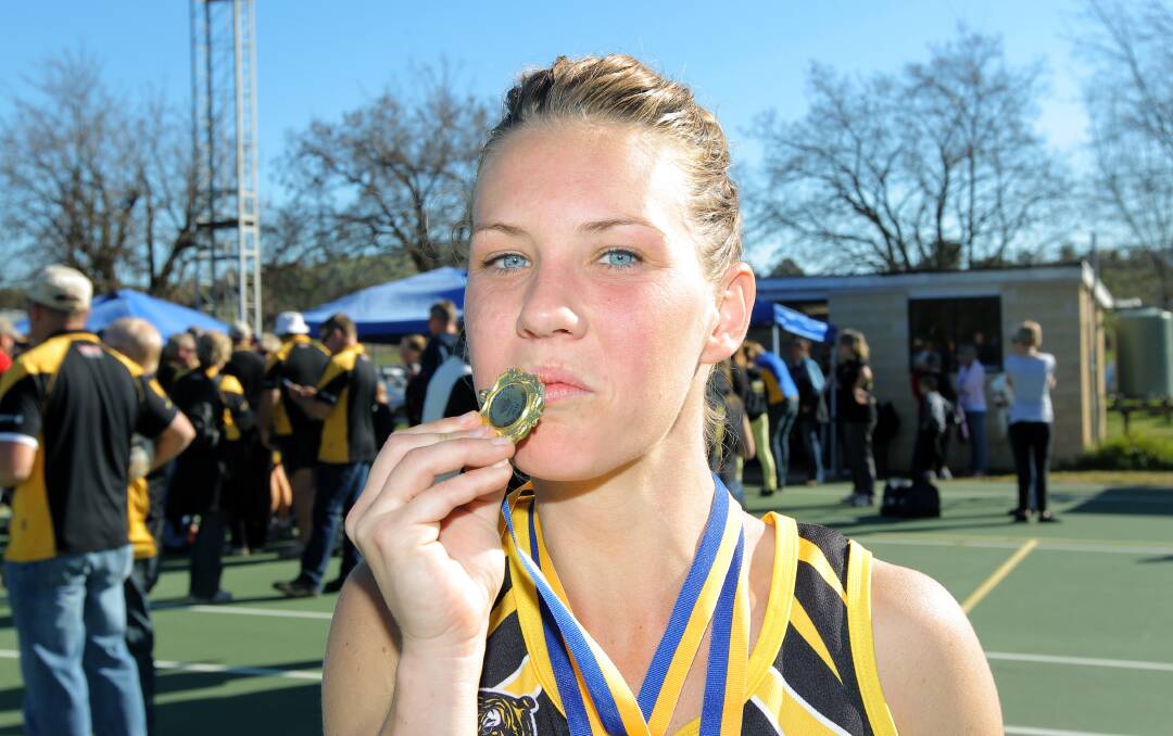 FROM THE ARCHIVES: Barnawartha's Jo Withers after being named best on court after the Tigers' Tallangatta League grand final win against Mitta back in 2012.