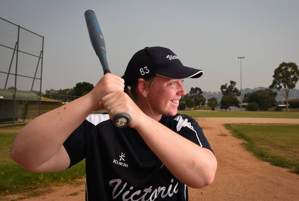 YOUNG TALENT: Rising softball star Joanna Garoni is one of 12 nominees for this year's Norske Skog Young Achiever Award for her dedication to the sport. Pictures: MARK JESSER