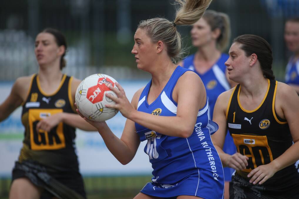 TOP EFFORT: Corowa-Rutherglen goal shooter Grace Senior was a standout in the Roos' eight-goal win against the Tigers at the Albury Sportsground on Saturday. Picture: TARA TREWHELLA