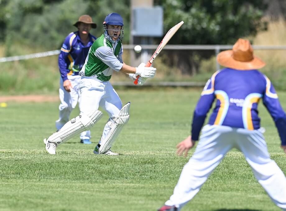 ON FIRE: Walla's Jarryd Weeding in action with the bat during his side's win against Rand on Saturday. Weeding made 23 runs for the victors. Picture: MARK JESSER