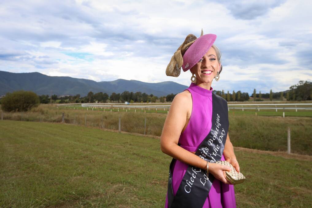 DRESS: Candice Himsley was the women's Fashions on the Field winner. Pictures: JAMES WILSTHIRE