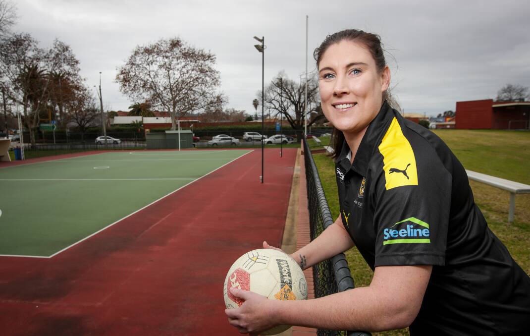 MARKING SPECIAL OCCASION: Albury Tigers' defender Rebekah Ohlin will celebrate 250 games as an Ovens and Murray League netballer against Lavington this weekend.