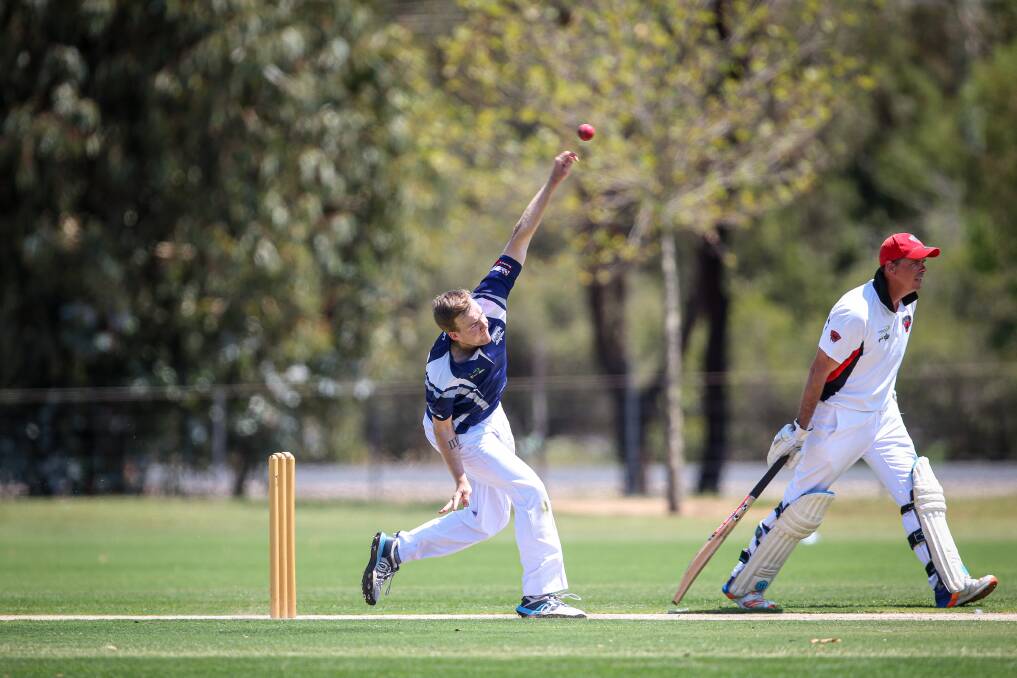 IN ACTION: Baranduda's Zach Leach bowls to his Howlong opponents during the side's clash in Howlong on Saturday.