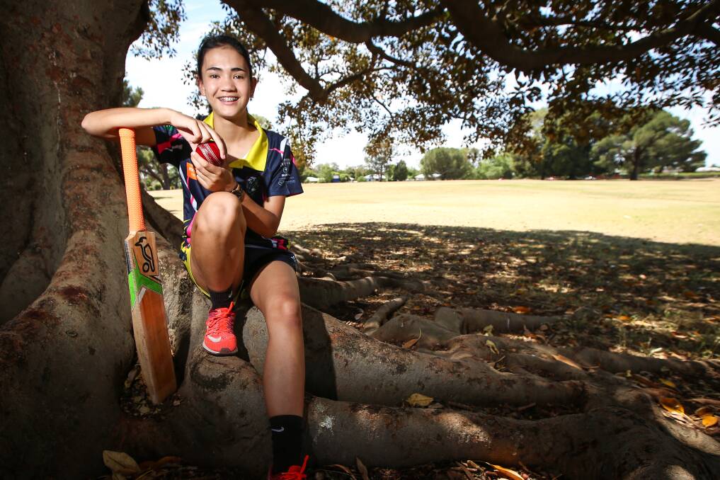 NOT OUT: Corowa's Gabby Sutcliffe is one of 12 nominees for the 2020 Norske Skog Young Achiever of the Year Award for her cricket achievements. Picture: JAMES WILTSHIRE