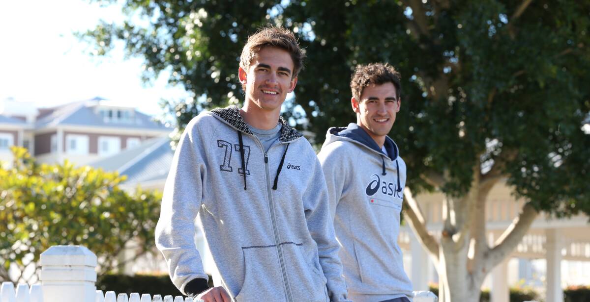Brandon Starc alongside his brother Mitch. Picture: ANTHONY JOHNSON