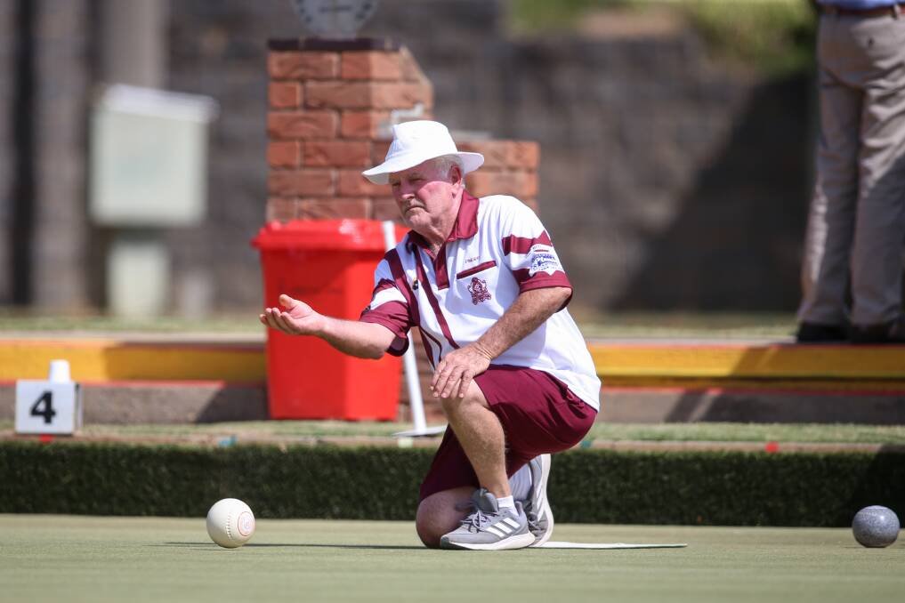 IN THE ZONE: Culcairn's Phil Lee concentrates on his shot during the side's clash against Lavington in Lavington on the weekend. The home side finished the day victorious. Picture: JAMES WILTSHIRE