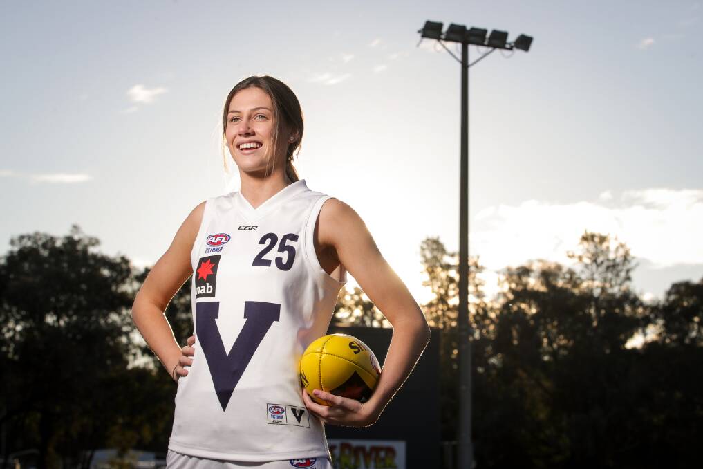 BRIGHT FUTURE: Murray Bushrangers' Olivia Barber will head to the Gold Coast this weekend to represent Vic Country at the AFLW under-18 National Championships. Picture: JAMES WILTSHIRE.