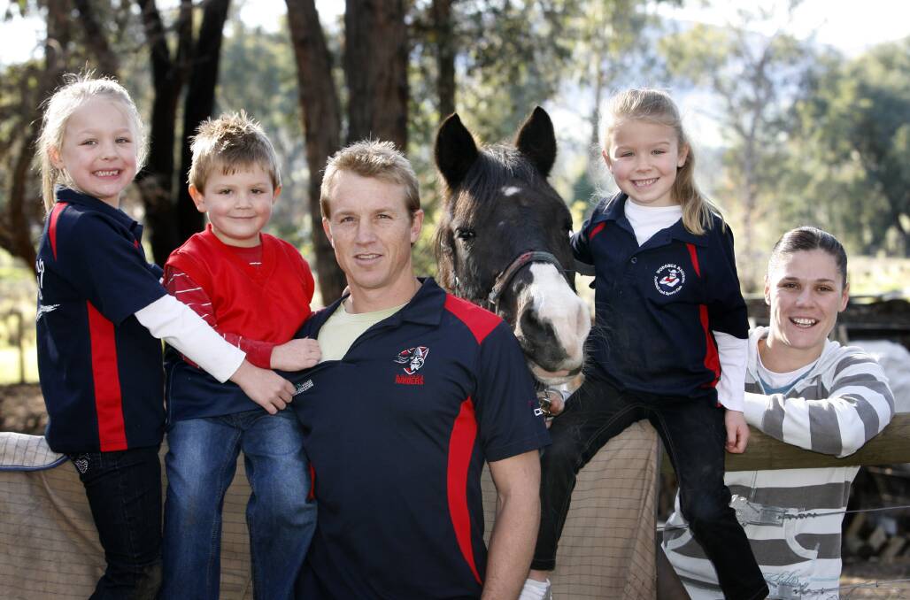 Lucy, Mitchell, Brendan, Georgia and Karly with horse Brandy in 2009