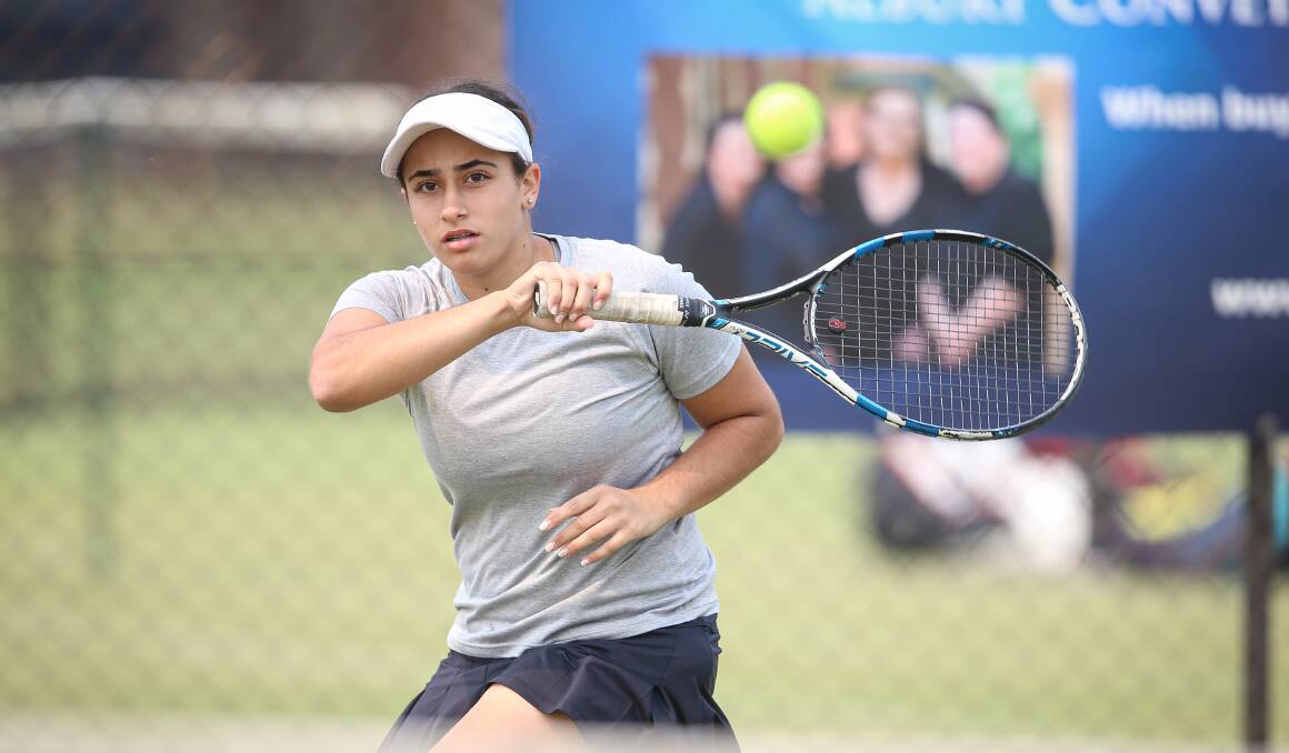 DETERMINED: Paris Ayoub in action on Sunday for the Margaret Court Cup which will continue until Tuesday on the Border.