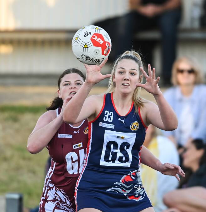 ON TARGET: Wodonga Raiders' goal shooter Taylor Donelan was among the best on court during the Raiders win against Wodonga Bulldogs at Birallee Park on Anzac Day.