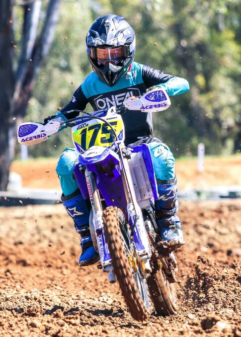 PLENTY OF PASSION: Wodonga's Edward Daly in action during the Northern Regions motocross series, with the 11-year-old finishing the rounds in first place to be crowned the winner. Picture: JULI BURNS