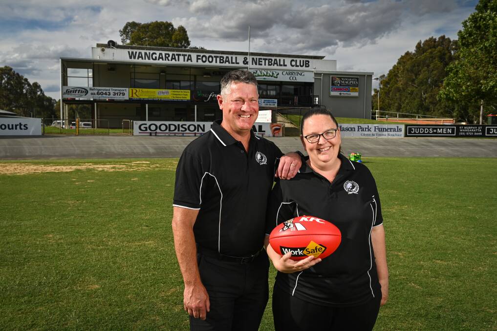 NEW CHAPTER: Col McClounan and Ellyn O'Brien were announced as Wangaratta's new club co-presidents this week, with O'Brien the first female to take on the role. Picture: MARK JESSER