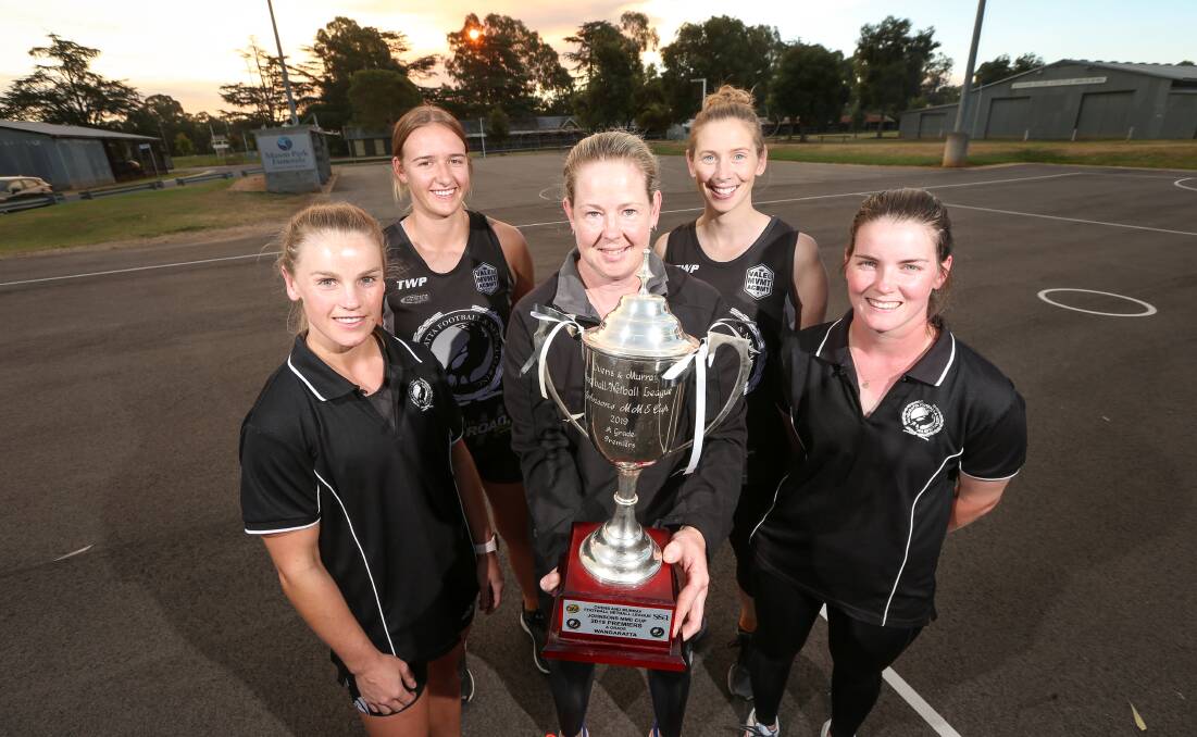 CHANGE OF GUARD: Wangaratta premiership players Hannah Grady and Chaye Crimmins have taken the reins from Kellie Keen as the club's new A-grade netball co-coaches for the 2022 Ovens and Murray League season, with Keen returning to her home club Benalla. Picture: JAMES WILTSHIRE