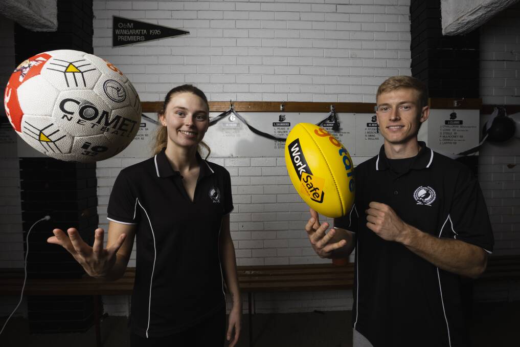 Wangaratta siblings Liv and Joe Richards will both have a chance at claiming premierships with the Magpies this weekend as they line-up in Ovens and Murray League netball and football grand finals. Picture by Ash Smith
