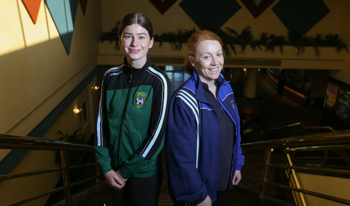 GAME ON: St Pats' Kate Fruend and Albury City's Brogan Broadway gear up to face off against each other this weekend. Picture: TARA TREWHELLA.